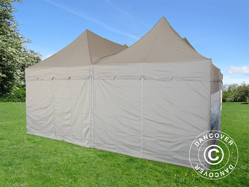 Namiot ekspresowy FleXtents PRO Peak Pagoda 6x6m, Latte, 8 ścian bocznych