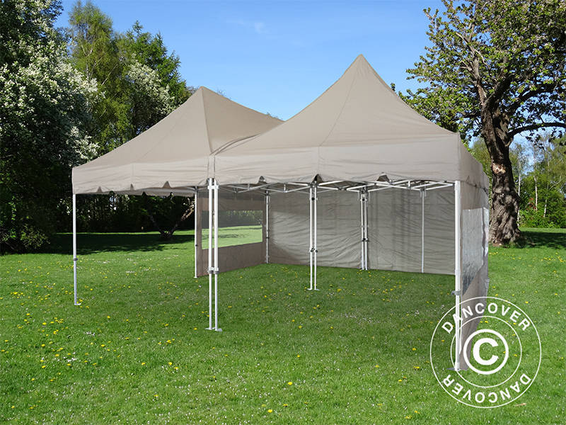 Namiot ekspresowy FleXtents PRO Peak Pagoda 6x6m, Latte, 8 ścian bocznych