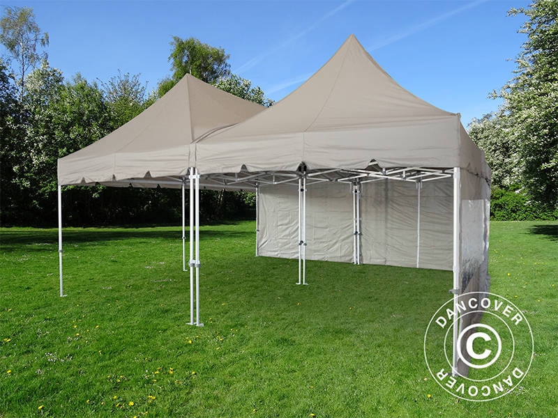 Namiot ekspresowy FleXtents PRO Peak Pagoda 6x6m, Latte, 8 ścian bocznych