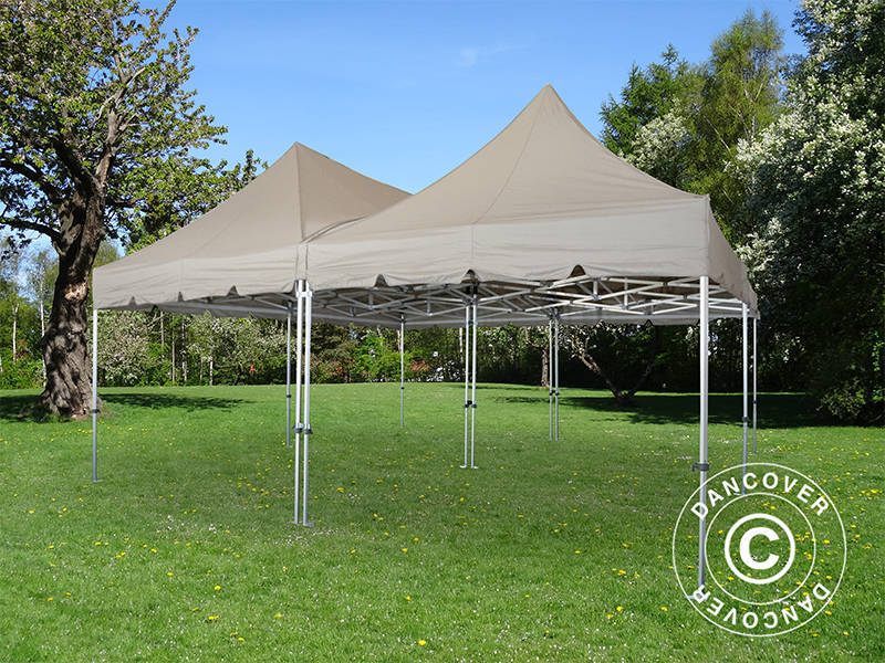 Namiot ekspresowy FleXtents PRO Peak Pagoda 6x6m, Latte, 8 ścian bocznych