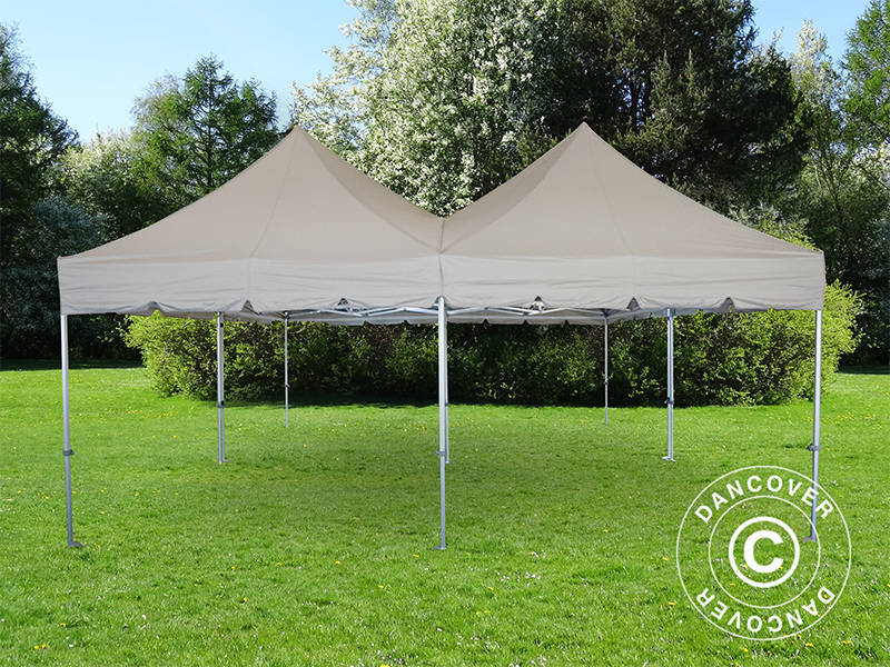 Namiot ekspresowy FleXtents PRO Peak Pagoda 6x6m, Latte, 8 ścian bocznych