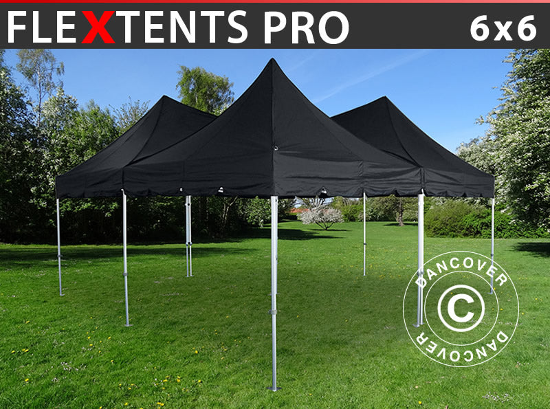 Namiot ekspresowy FleXtents PRO Peak Pagoda 6x6m, Czarny