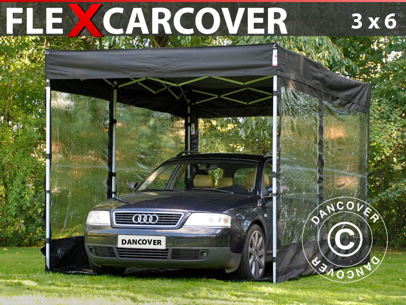 Składany garaż FleX Carcover, 3x6m, Czarny