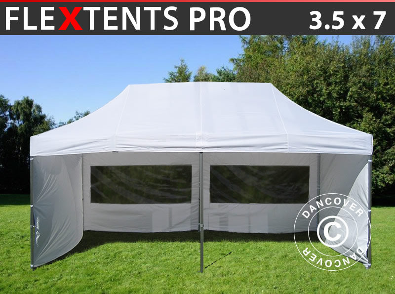 Namiot Ekspresowy FleXtents PRO 3,5x7m Biały, mq 6 ściany boczne