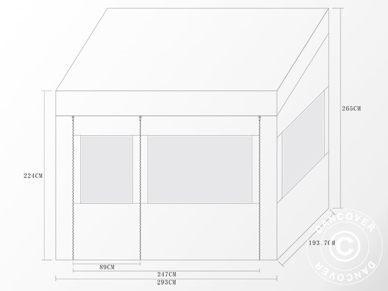 Namiot ekspresowy FleXtents PRO Trapezo 2x3m Biały, mq 4 ściany boczne
