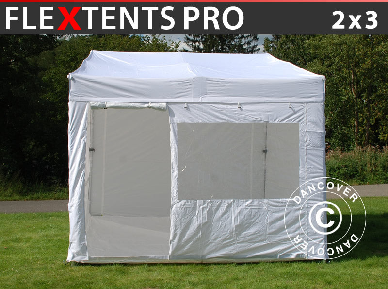 Namiot ekspresowy FleXtents PRO Trapezo 2x3m Biały, mq 4 ściany boczne