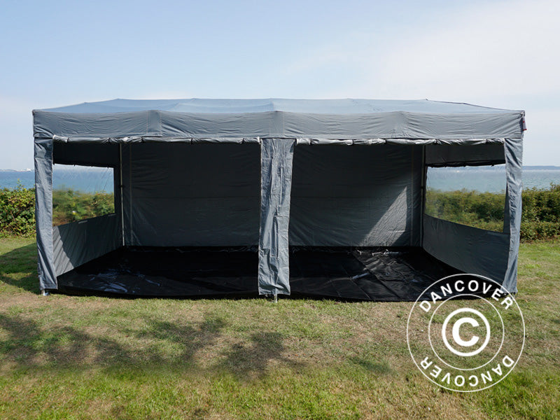 Namiot ekspresowy FleXtents PRO Trapezo 3x6m Szary, mq 4 ściany boczne