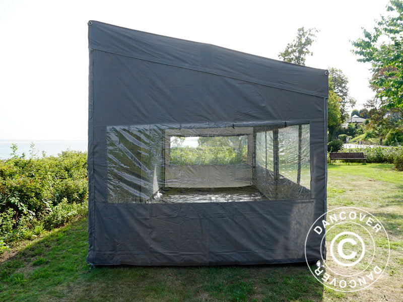 Namiot ekspresowy FleXtents PRO Trapezo 3x6m Szary, mq 4 ściany boczne