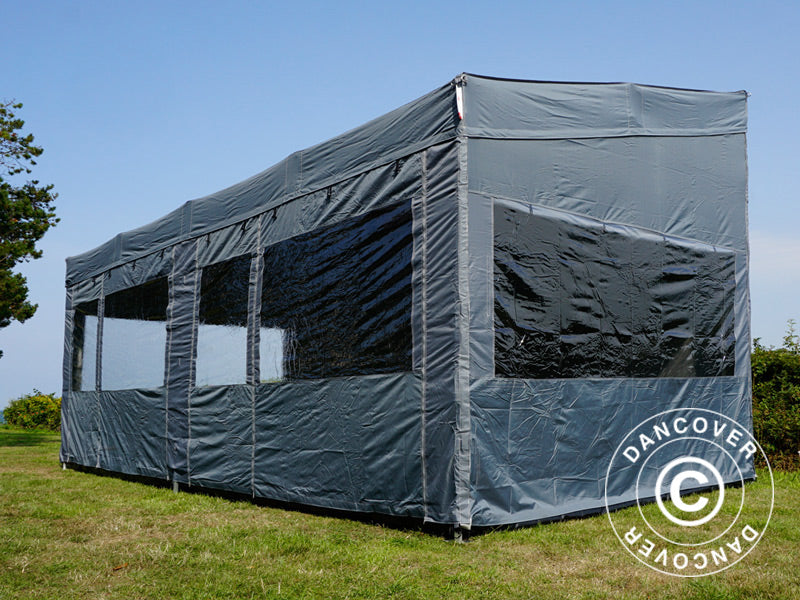 Namiot ekspresowy FleXtents PRO Trapezo 3x6m Szary, mq 4 ściany boczne