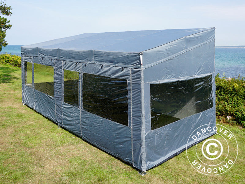 Namiot ekspresowy FleXtents PRO Trapezo 3x6m Szary, mq 4 ściany boczne