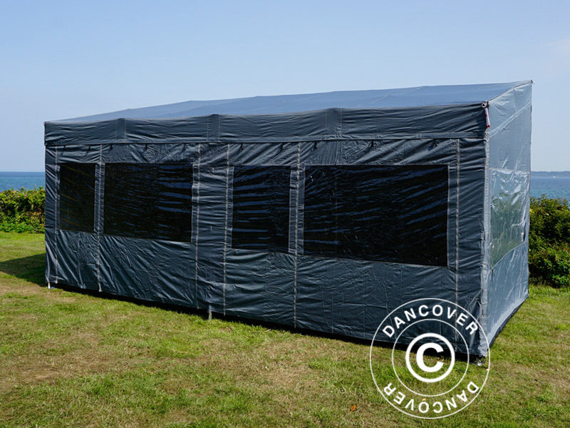 Namiot ekspresowy FleXtents PRO Trapezo 3x6m Szary, mq 4 ściany boczne