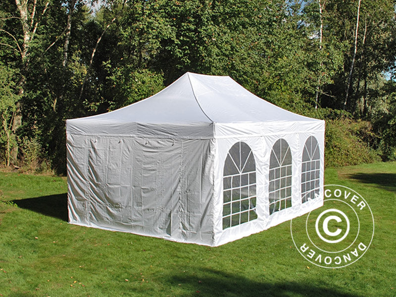 Namiot Ekspresowy FleXtents PRO Vintage Style 4x6m Biały, mq 8 ściany boczne