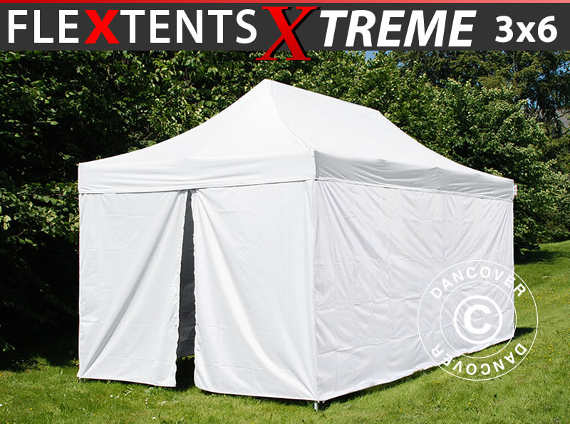 Namiot ekspresowy FleXtents® Xtreme 50, namiot medyczny i ratunkowy, 3x6m, biały, w tym 6 ściany boczne