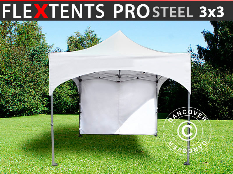 Namiot Ekspresowy FleXtents PRO Steel "Arched" 3x3m Biały, mq 4 ściany boczne