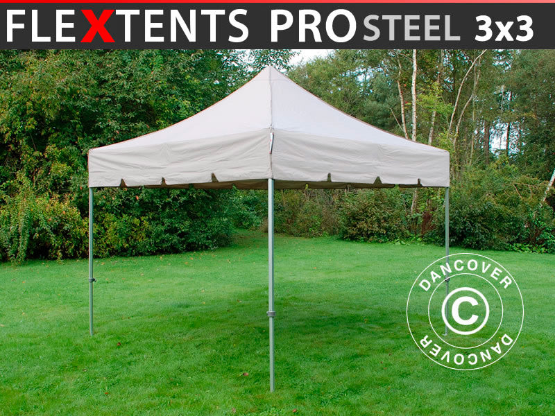 Namiot Ekspresowy FleXtents PRO Steel "Peaked" 3x3m Latte