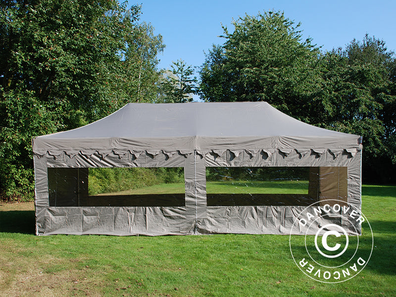 Namiot Ekspresowy FleXtents PRO Steel "Morocco" 4x8m Latte, mq  6 ściany boczne