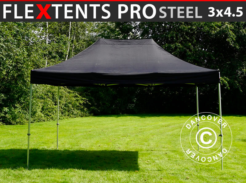 Namiot Ekspresowy FleXtents PRO Steel 3x4,5m, Czarny