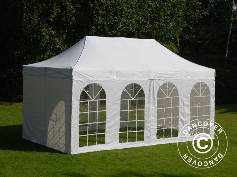 Namiot Ekspresowy FleXtents PRO Steel Vintage Style 3x6m Biały, mq 6 ściany boczne