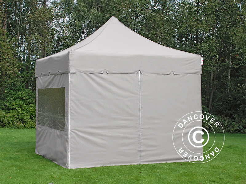 Namiot Ekspresowy FleXtents PRO Steel "Peaked" 4x4m Latte, mq 4 ściany boczne