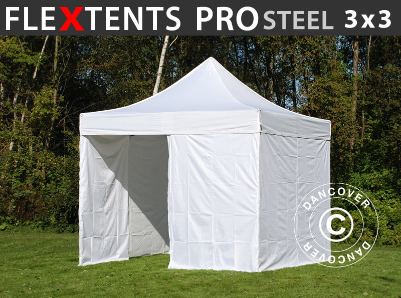 Flext. Pro Steel 3x3m White Top+Frame+SWK YU+GL