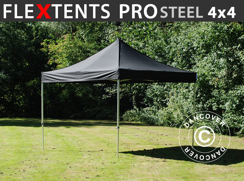 Namiot Ekspresowy FleXtents PRO Steel 4x4m Czarny