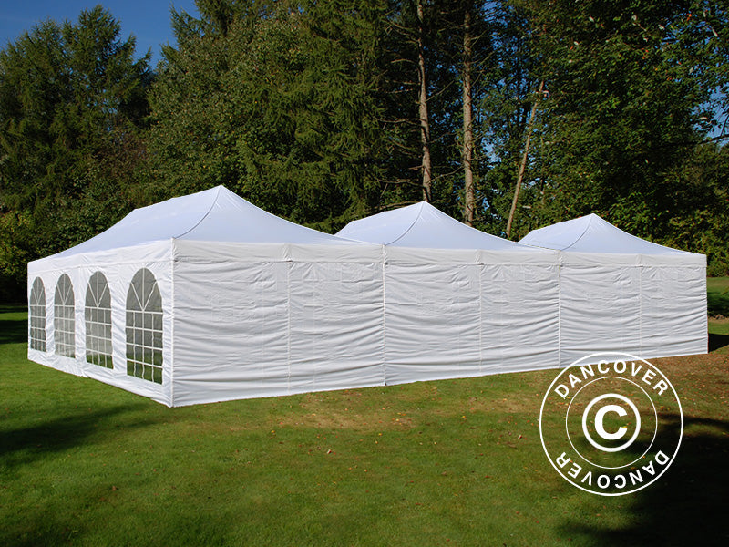 Namiot ekspresowy FleXtents® Steel 12x8m Biały, 8 ścian bocznych w komplecie
