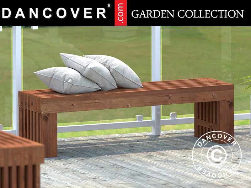 Ławka drewniana, 1,6x0,42x0,45m, Brąz