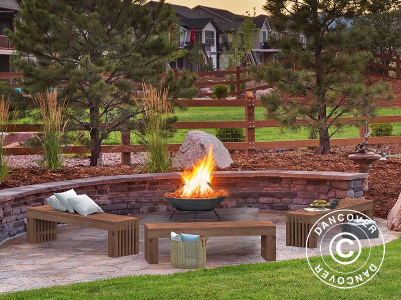 Ławka drewniana, 1,6x0,42x0,45m, Brąz