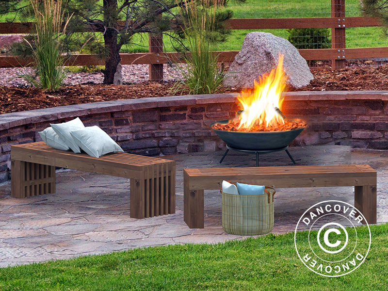 Ławka drewniana, 1,6x0,42x0,45m, Brąz