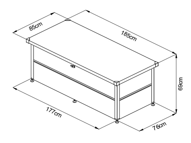 Metal Garden Box L 783L 0,85x1,85x0,69m Anthracite