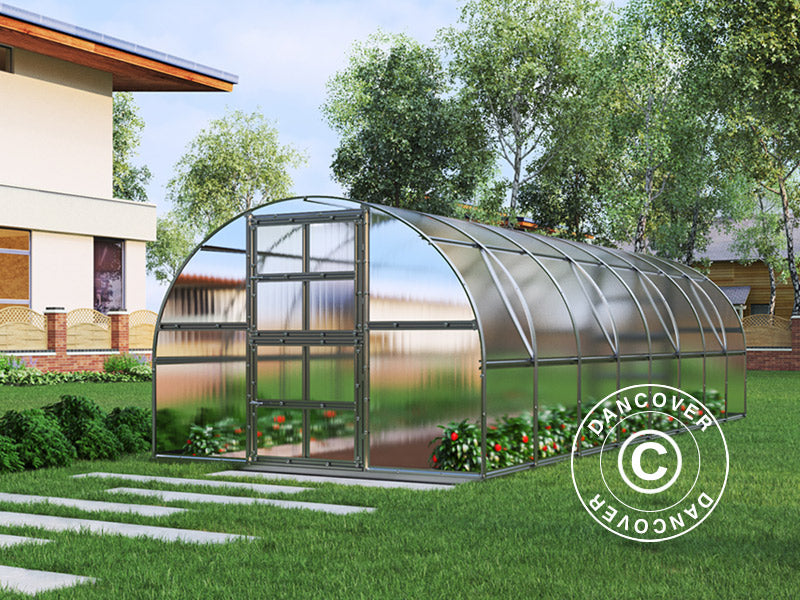 Szklarnia z poliwęglanu TITAN Arch 320, 24m², 3x8m, srebrna