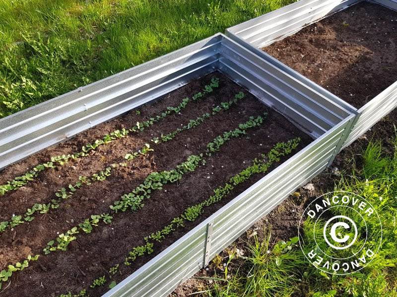 Podwyższona grządka, 0,75x1,5x0,3m, srebrna