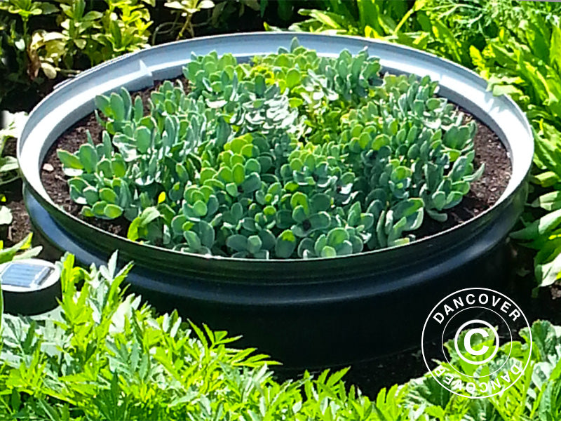 Podwyższona grządka ogrodowa okrągła, Ø0,5x0,1m, Srebrna