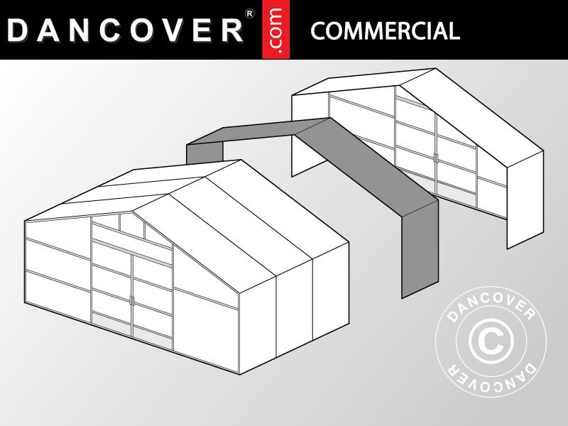Przedłużenie do profesjonalnego tunelu foliowego, 8x2x3,95m, przezroczyste