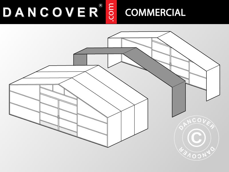 Przedłużenie do profesjonalnego tunelu foliowego, 10x2x3,95m, przezroczyste