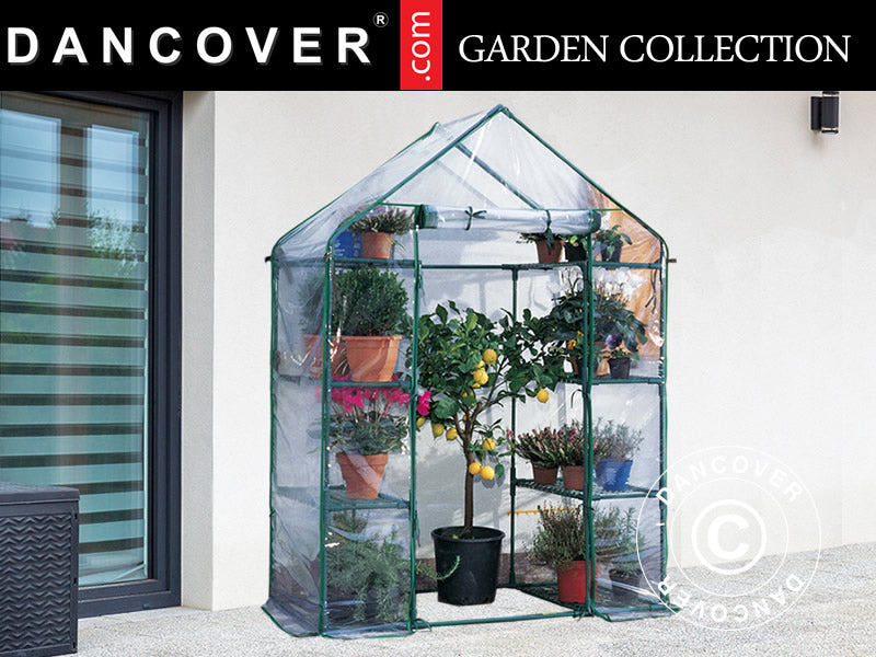 Tunel foliowy z 8 półkami, 0,73x1,4x2m, 1m², Zielony/Przezroczysty