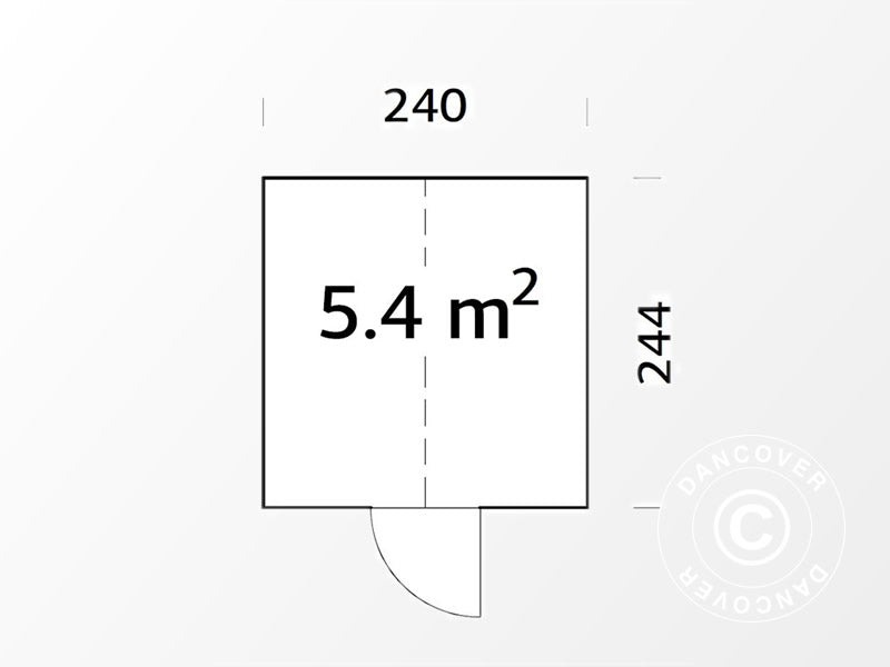 Drewniana szklarnia/pawilon ogrodowy, 2,4x2,44x2,83m, 5,4m², szara