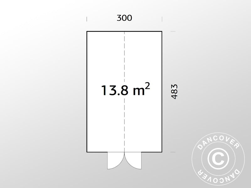 Drewniana szklarnia/pawilon ogrodowy, 3x4,83x2,88m, 13,8m², Szara