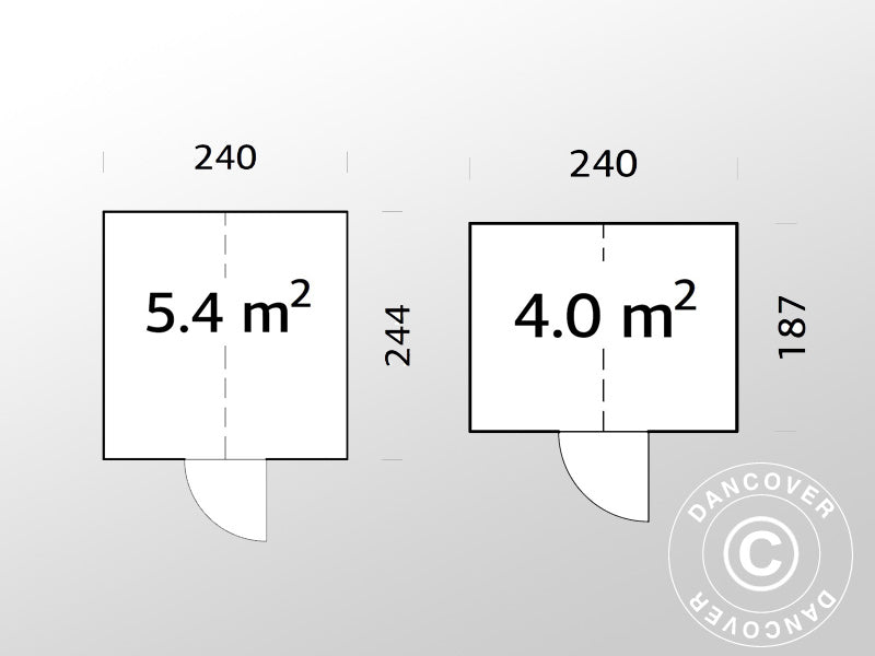 Drewniana szklarnia/pawilon ogrodowy z szopą, 2,4x4,31x2,83m, 9,4m², Szary