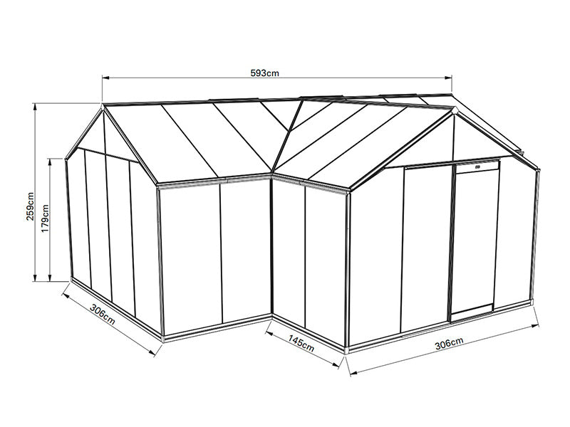 Orangery SOPHIE 5,93x4,51x2,59m Black