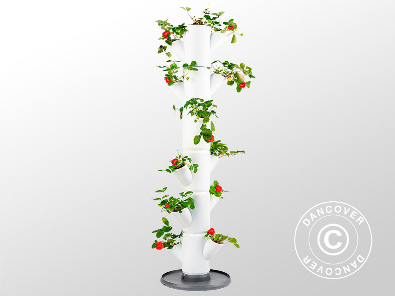 Wieża do sadzenia roślin, SISSI STRAWBERRY, pionowa, Biała