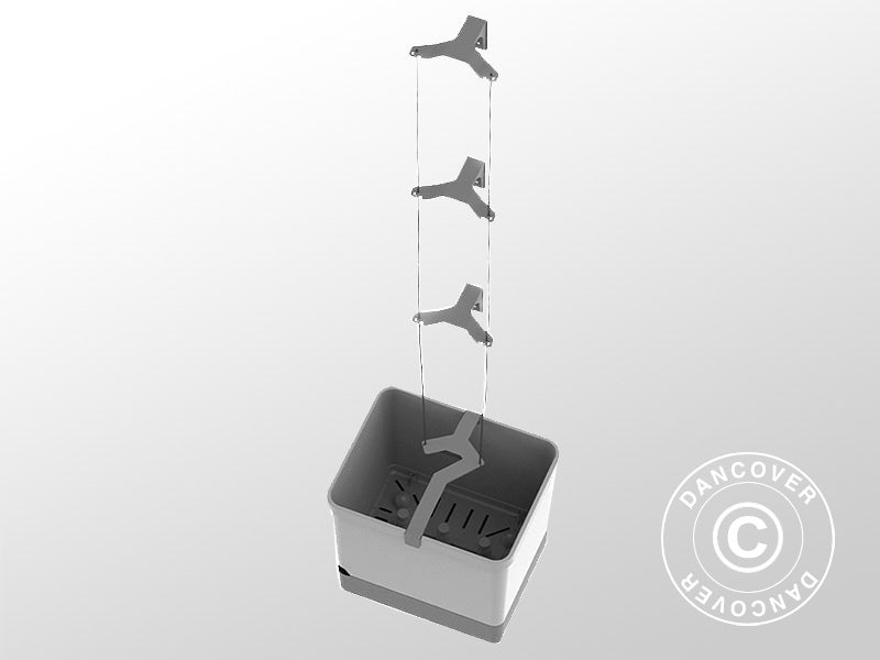 Donica ,CURT CUCUMBER, z tyczką i zbiornikiem na wodę, Jasnoszara