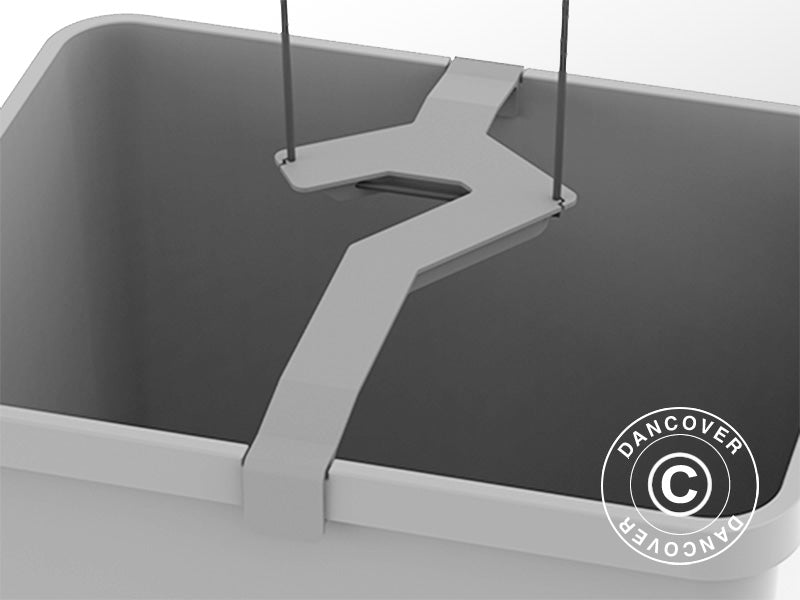 Donica ,CURT CUCUMBER, z tyczką i zbiornikiem na wodę, Jasnoszara