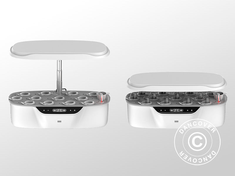 Doniczka hydroponiczna ze światłem LED, 0,204x0,40x0,195m, Biała