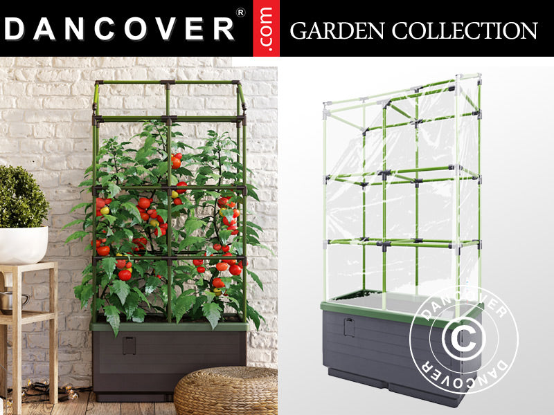 Skrzynka na rośliny CityJungle z osłoną na lato, samonawadniająca, 62x33x128cm, Antracyt