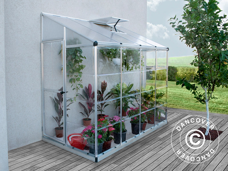 Szklarnia przyścienna z poliwęglanu, 3,05m&sup2;, Palram/Canopia, 1,25x2,44x2,25m, Srebrny