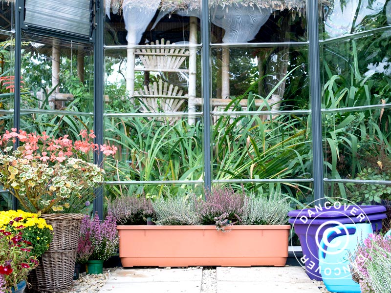 Oranżeria z poliwęglanu OASIS, sześciokątna 3,91m&sup2;, Palram/Canopia, 2,13x2,47x2,67m, Antracyt