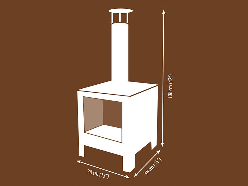 Kominek zewnętrzny, 38x38x108cm, Czarny