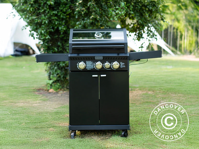 Gas BBQ Grill 53x123x112cm Black (SE)