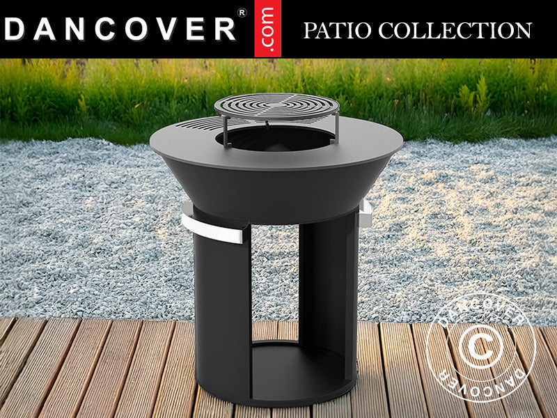 Misa paleniskowa z miejscem na drewno, &Oslash;93x98cm, Czarny